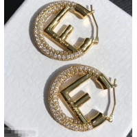 AAAAA Cheap Fendi F Is Fendi Crystal Earrings F93498