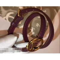 Inexpensive Fendi F Is Fendi Double-wrap Bracelet F934101 Burgundy with Adjustable Buckle