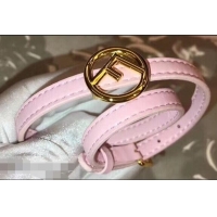 Discount Fendi F Is Fendi Double-wrap Bracelet F934101 Pink with Adjustable Buckle 