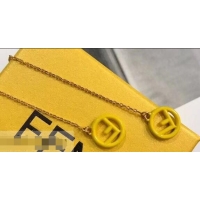 New Arrivals Fendi F Is Fendi Long Chain Earrings F944281 Yellow