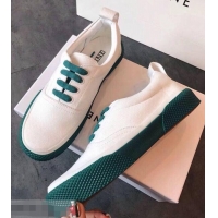 Inexpensive Discount Celine Rubber Sole Lace-up Sneakers C72283 White/Green