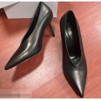 New Arrivals Celine Heel 7.5cm Leather Pointed-Toe Pumps C22509 Black 2019