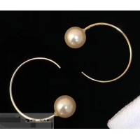 Low Price Celine Dot Large Hoops Earrings in Glass Pearl C63007 Gold