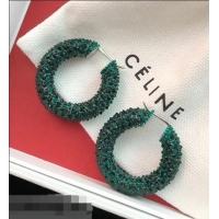 Low Cost Celine Crystal Ring Earrings C93001 Green