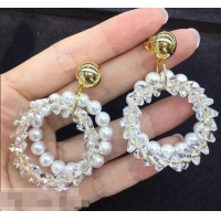 Buy Discount Celine Pearl and Crystal Hoop Earring C11957