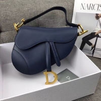 Pretty Style Dior SADDLE BAG CALFSKIN M0447 Dark Blue