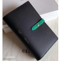 Top Grade Celine Bicolour Large Strap Multifunction Wallet 952101 Black/Green