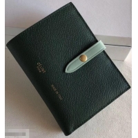 Good Celine Bicolour Medium Strap Multifunction Wallet 952102 Dark Green/Pale Green