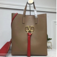 Top Quality Valentino N/S Long VRing Shopping Tote Bag 720050 Camel