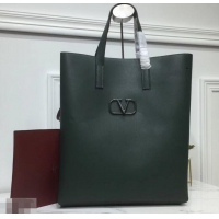 Good Product Valentino N/S Long VRing Shopping Tote Bag 720050 Dark Green