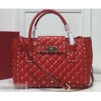 Cheap Price Valentino Rockstud Spike Flap Shopping Tote Bag 952312 Red 2019 