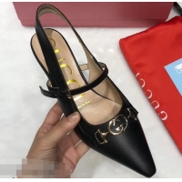 Ladies Newest Gucci Heel 5.5cm Zumi Leather Pumps 583300 Black 2019