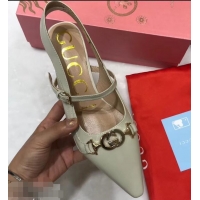 Top Quality Gucci Heel 5.5cm Zumi Leather Pumps 583300 Creamy 2019