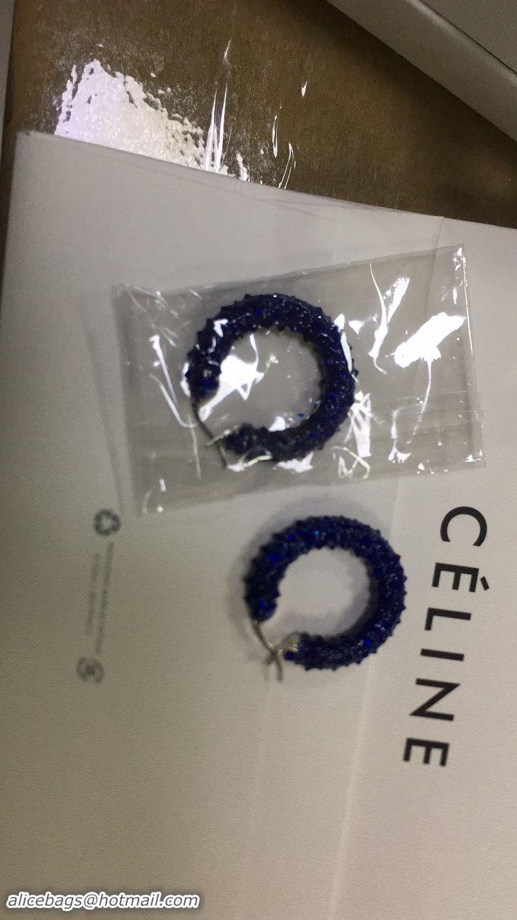 Fashion Low Price Celine Crystal Ring Earrings C93001 Blue