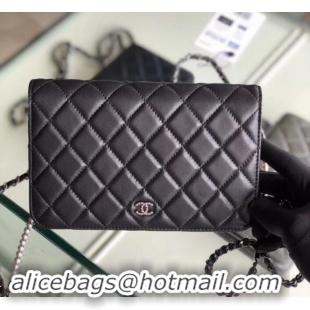 Affordable Price Chanel Pearl CC Logo Wallet On Chain WOC Bag 6003013 Black