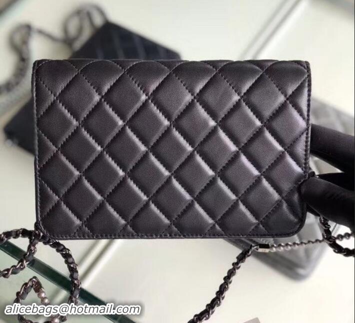 Affordable Price Chanel Pearl CC Logo Wallet On Chain WOC Bag 6003013 Black