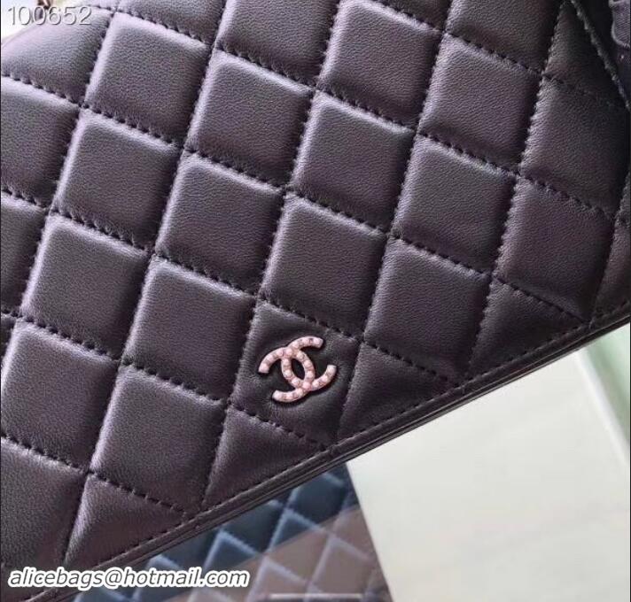 Affordable Price Chanel Pearl CC Logo Wallet On Chain WOC Bag 6003013 Black