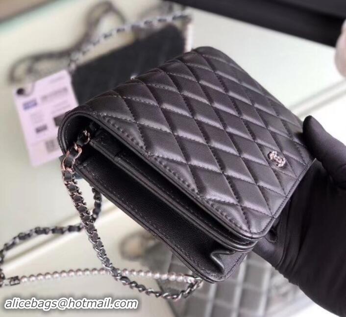 Affordable Price Chanel Pearl CC Logo Wallet On Chain WOC Bag 6003013 Black