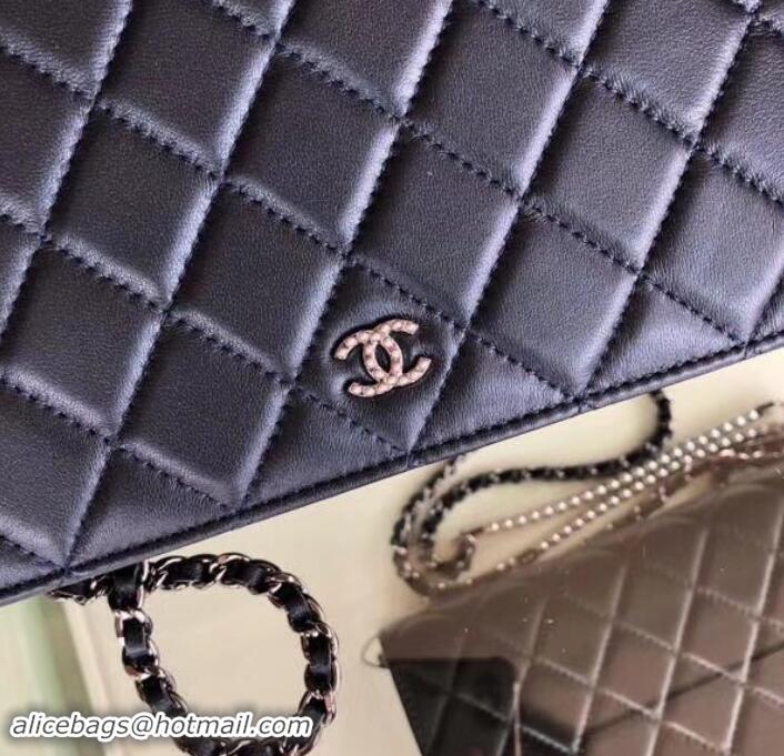 Affordable Price Chanel Pearl CC Logo Wallet On Chain WOC Bag 6003013 Blue