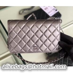 Top Quality Chanel Pearl CC Logo Wallet On Chain WOC Bag 6003013 Gun Color