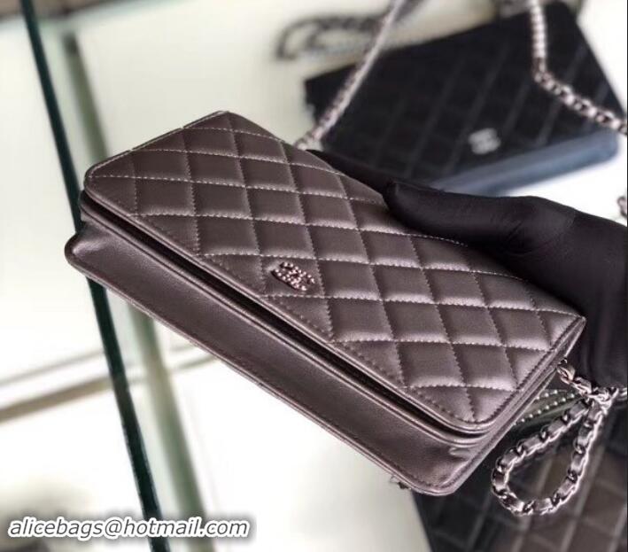 Top Quality Chanel Pearl CC Logo Wallet On Chain WOC Bag 6003013 Gun Color