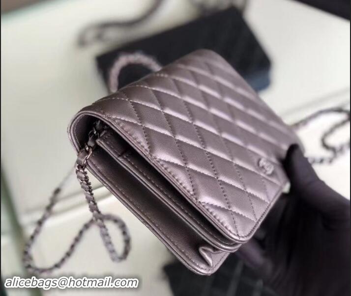 Top Quality Chanel Pearl CC Logo Wallet On Chain WOC Bag 6003013 Gun Color