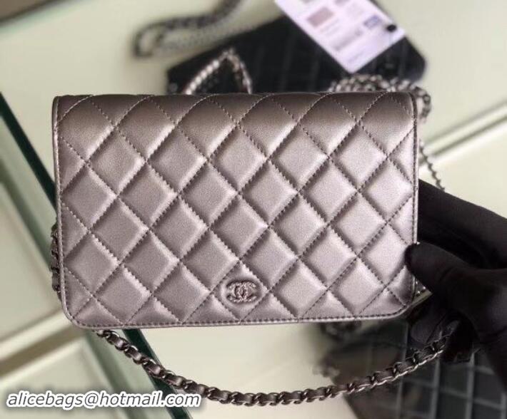 Top Quality Chanel Pearl CC Logo Wallet On Chain WOC Bag 6003013 Gun Color