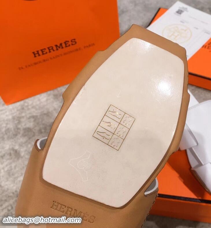 Low Price Hermes Calfskin Ruse Mules H93701 White 2019