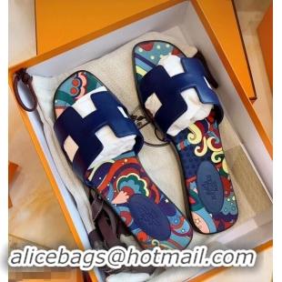 Most Popular  Hermes Flower Printed Oran Slippers H93002 2019