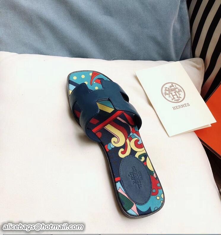 Most Popular  Hermes Flower Printed Oran Slippers H93002 2019