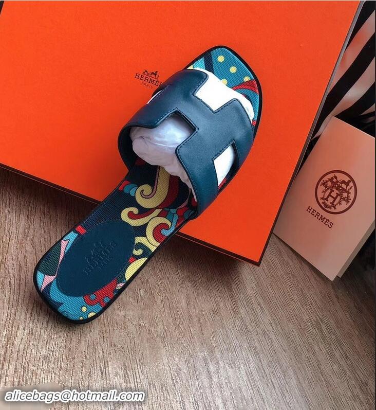 Most Popular  Hermes Flower Printed Oran Slippers H93002 2019