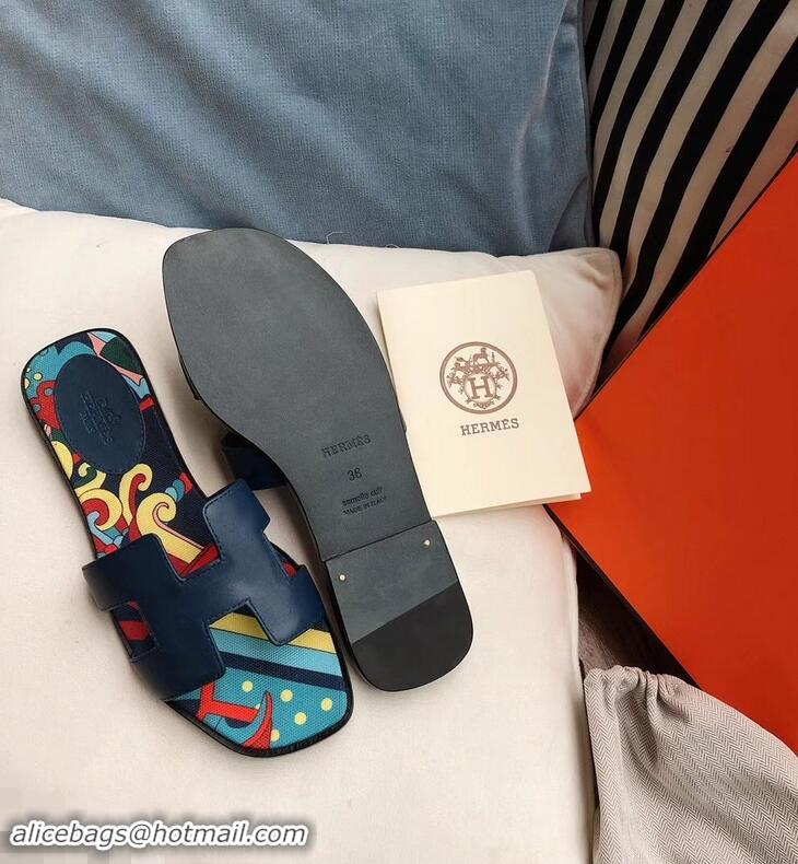 Most Popular  Hermes Flower Printed Oran Slippers H93002 2019