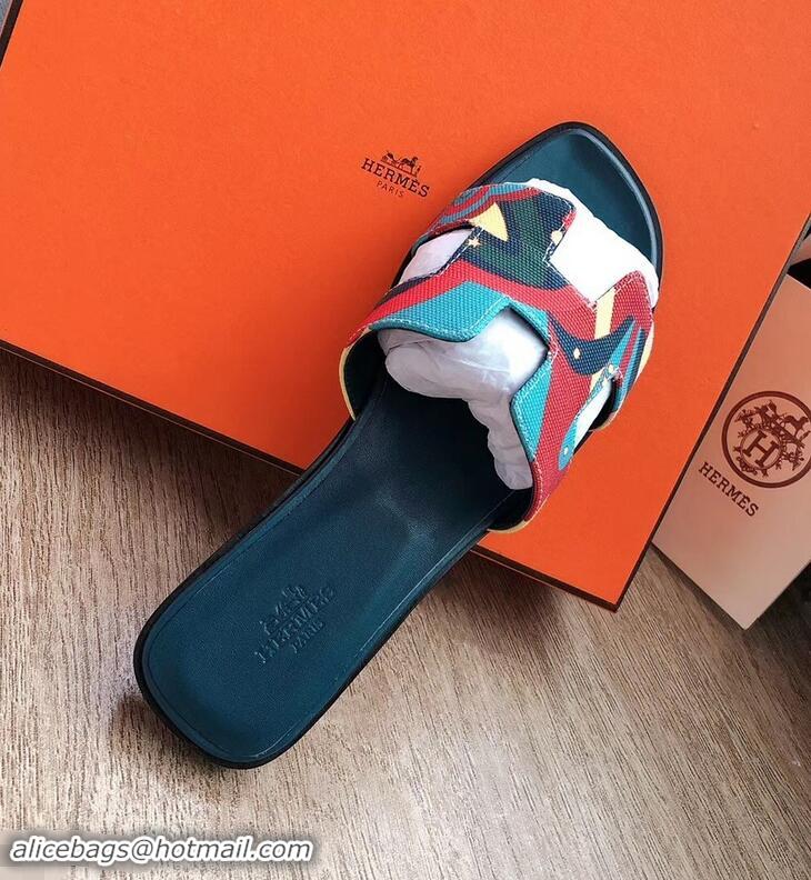 Most Popular  Hermes Flower Printed Oran Slippers H93002 2019