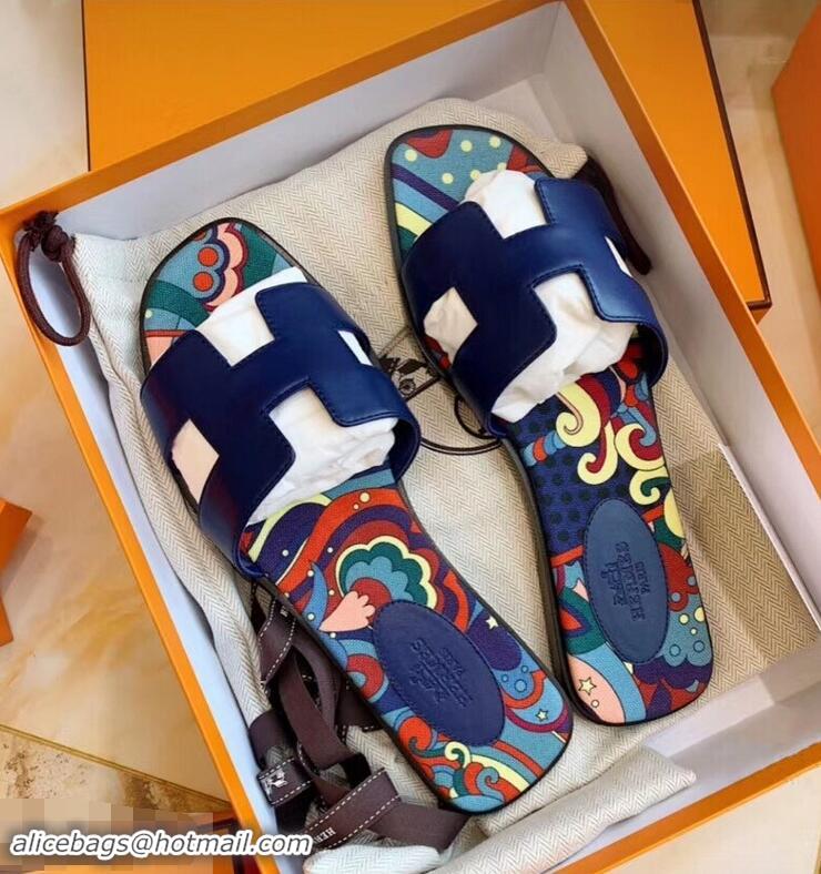 Most Popular  Hermes Flower Printed Oran Slippers H93002 2019