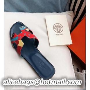 Pretty Style Hermes Flower Printed Oran Slippers H93003 2019