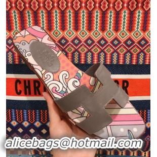 Low Cost Hermes Flower Printed Oran Slippers H92004 2019