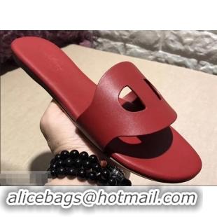 Durable Faux Hermes Lisboa Slipper Sandals H94201 Red 2019