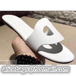 Unique Style Hermes Lisboa Slipper Sandals H94201 White 2019