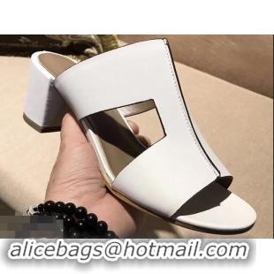 Hot Sale Hermes Heel 5cm Ostia Sandals H94207 White 2019