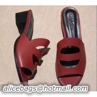 Imitation Hermes Heel 4.5cm Mona Sandals H94211 Red 2019