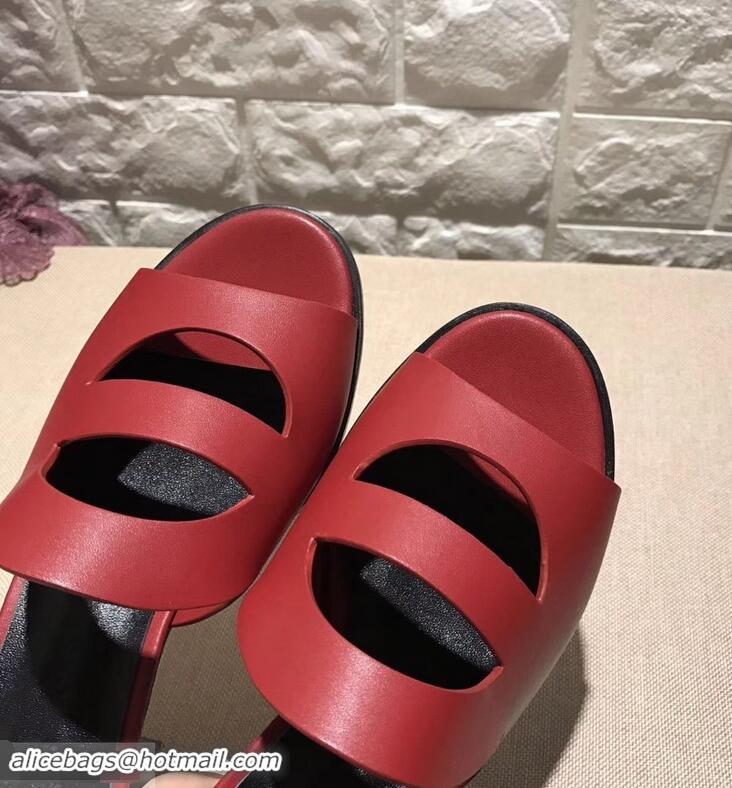 Imitation Hermes Heel 4.5cm Mona Sandals H94211 Red 2019