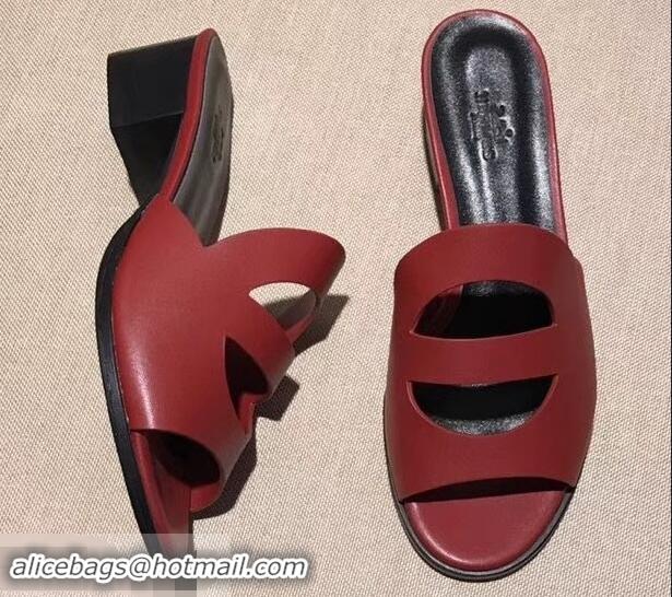 Imitation Hermes Heel 4.5cm Mona Sandals H94211 Red 2019