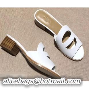 Famous Faux Hermes Heel 4.5cm Mona Sandals H94211 White 2019