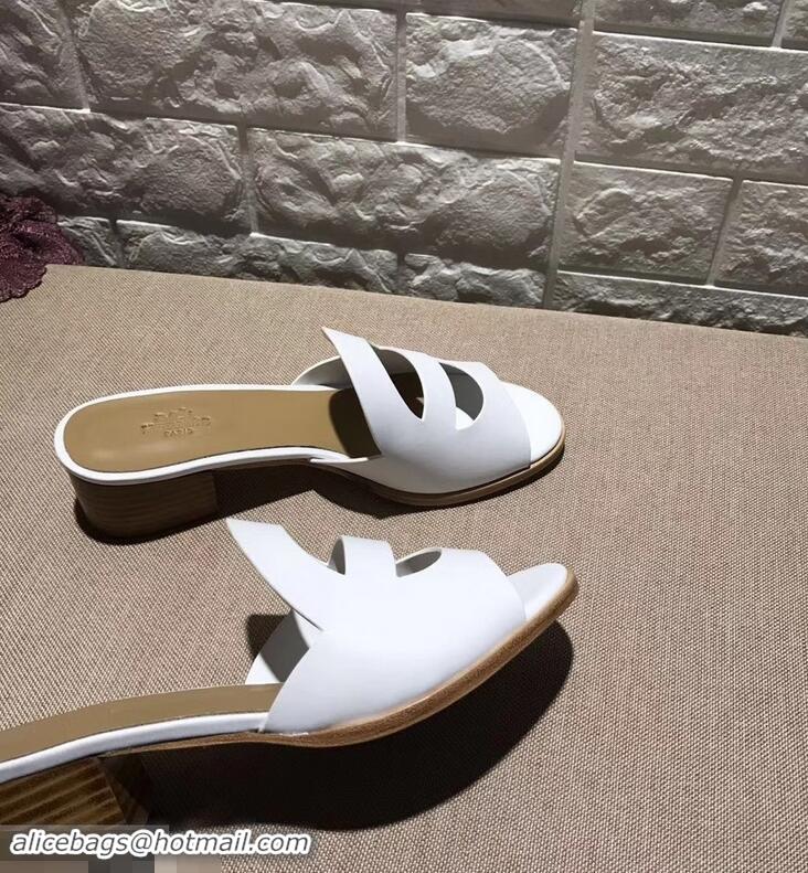 Famous Faux Hermes Heel 4.5cm Mona Sandals H94211 White 2019