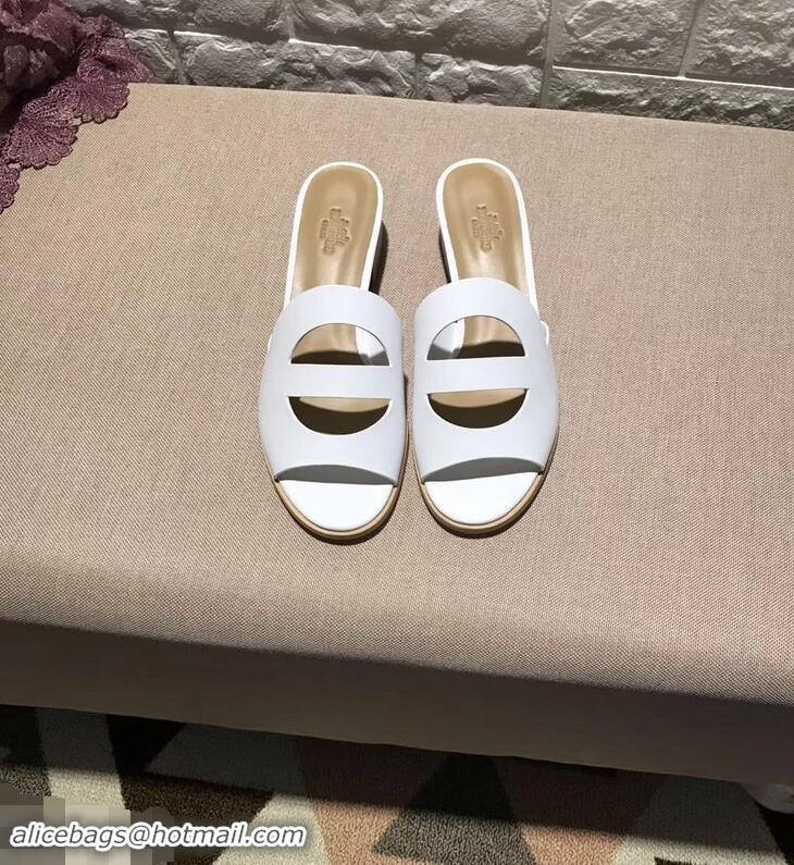 Famous Faux Hermes Heel 4.5cm Mona Sandals H94211 White 2019