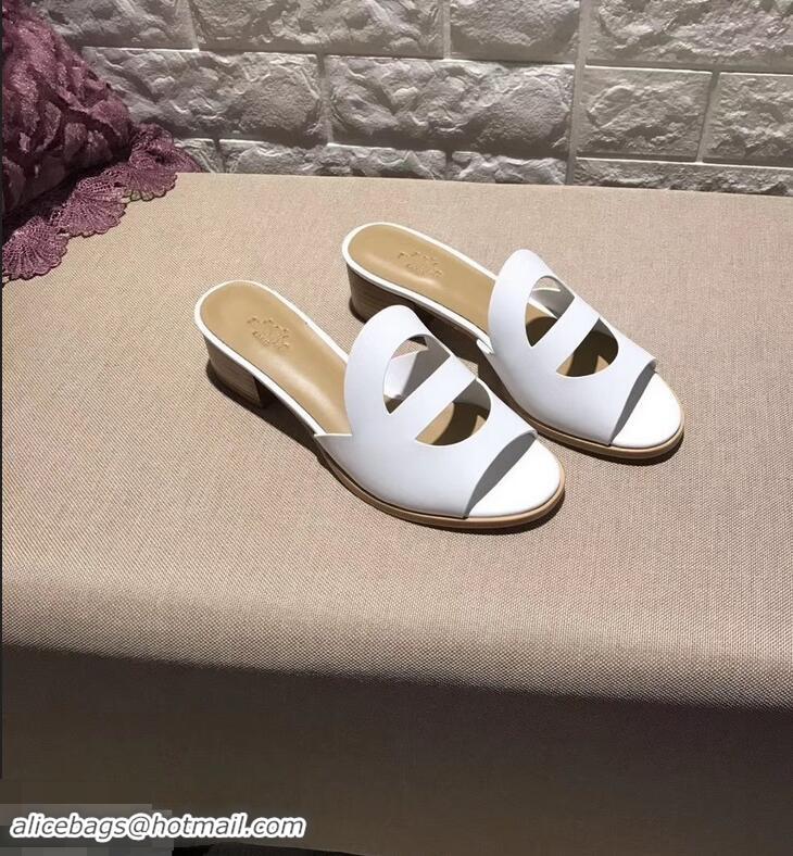 Famous Faux Hermes Heel 4.5cm Mona Sandals H94211 White 2019