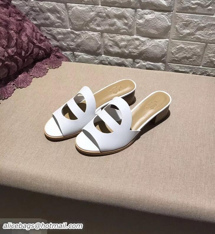 Famous Faux Hermes Heel 4.5cm Mona Sandals H94211 White 2019