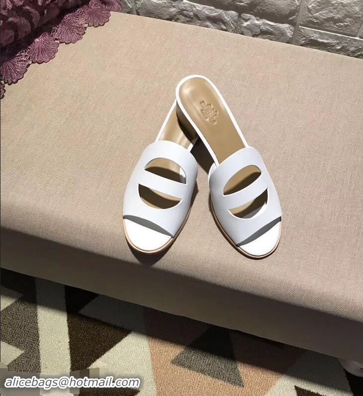 Famous Faux Hermes Heel 4.5cm Mona Sandals H94211 White 2019