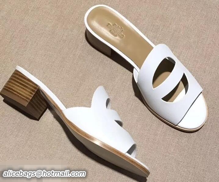 Famous Faux Hermes Heel 4.5cm Mona Sandals H94211 White 2019