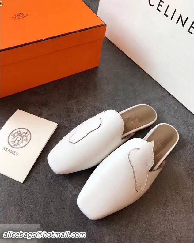 Traditional Specials Hermes Tangeria Mules H95108 White 2019